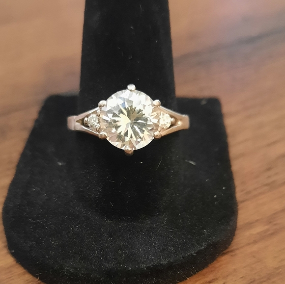 Sterling QVC DQ CZ 3ct Diamonique Solitaire Ring - Picture 1 of 9